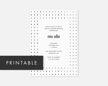 Dots Invitation - Black [Printable]