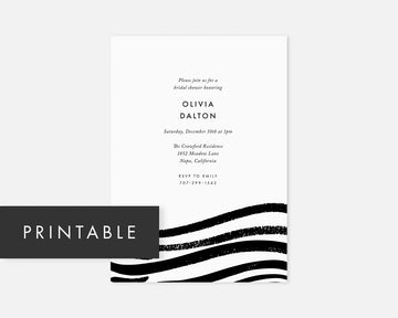 Swell Invitation - Black [Printable]