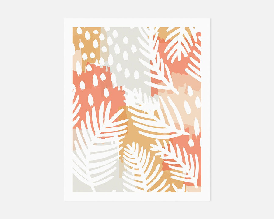 Palm Art Print - Orange