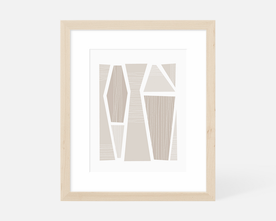 Tangram Art Print - Taupe