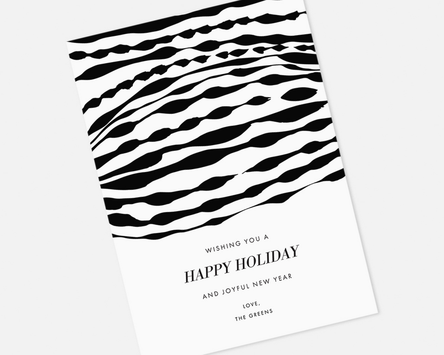 Ripple Holiday Card - Black [Printable]