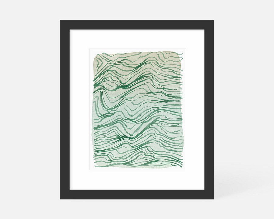 Topography Art Print - Green