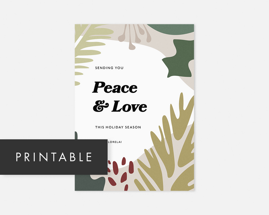 Peace and Love Holiday Card [Printable]