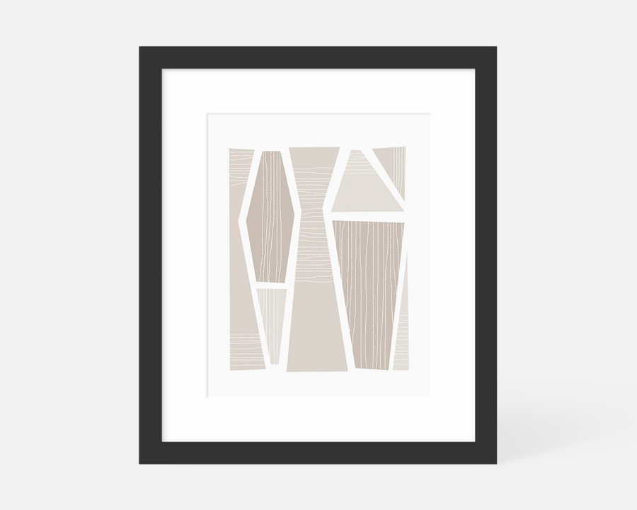 Tangram Art Print - Taupe