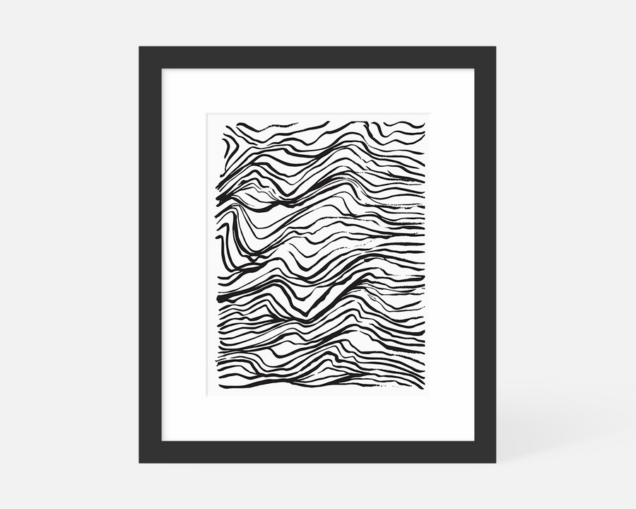 Topography Art Print - Black