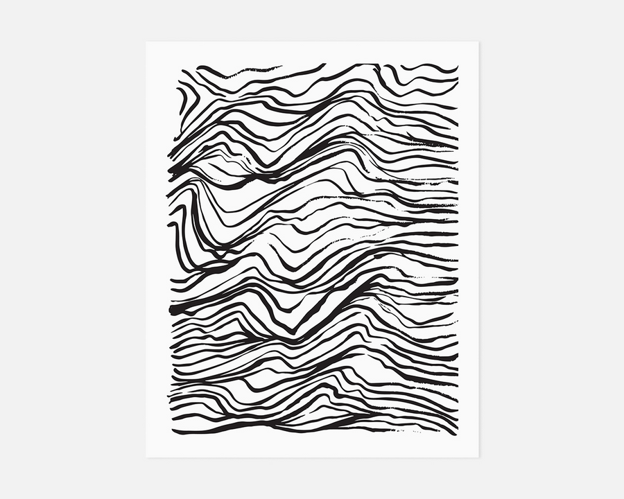 Topography Art Print - Black