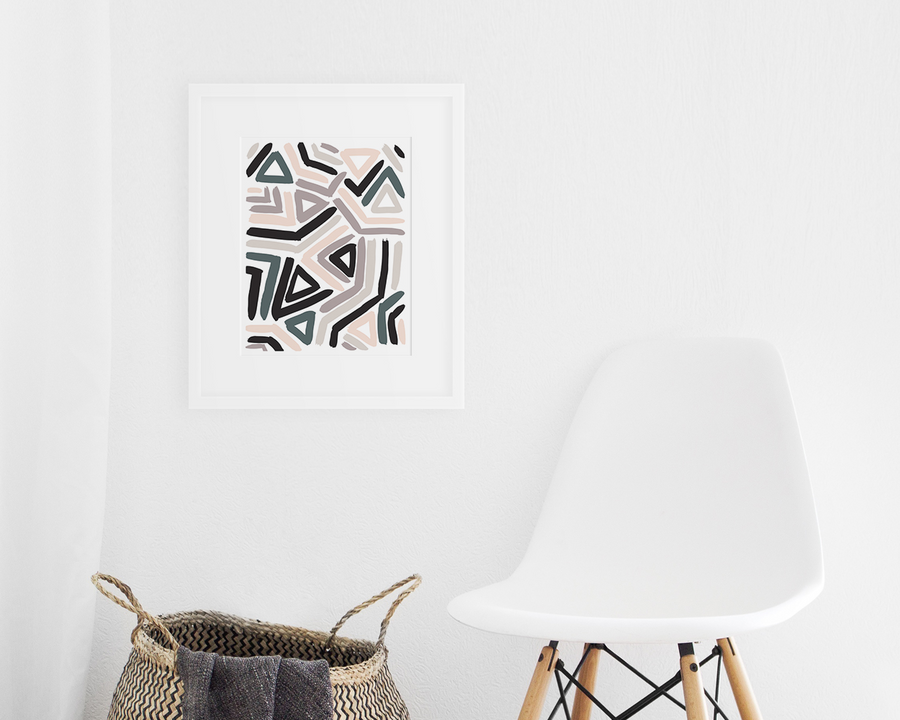 Angular Art Print - Pastel