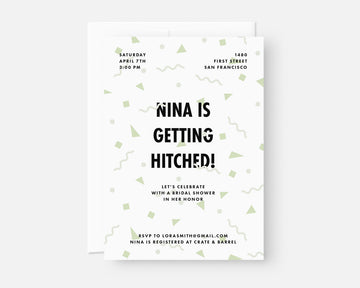 Confetti Invitation - Green