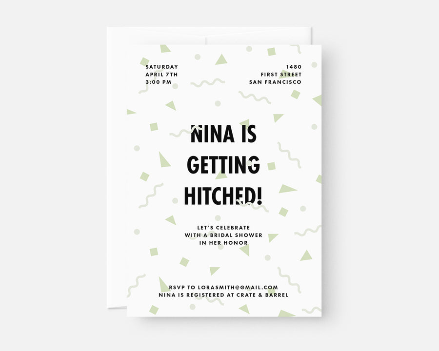 Confetti Invitation - Green