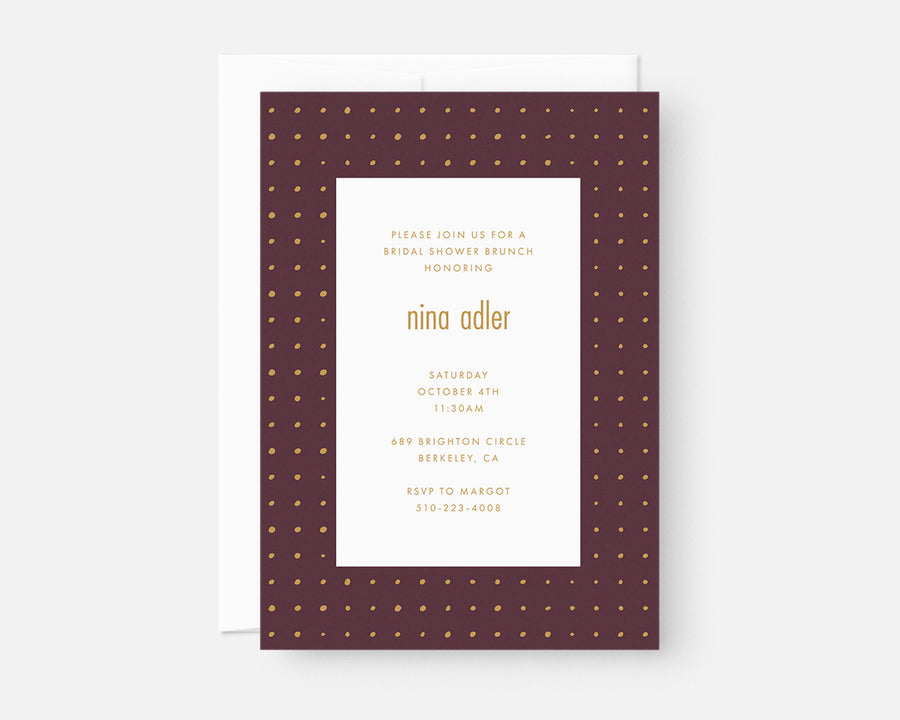 Dots Invitation - Burgundy