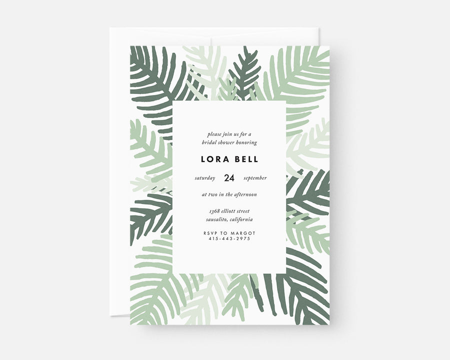 Palm Leaf Invitation - Green