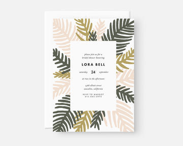 Palm Leaf Invitation - Pink