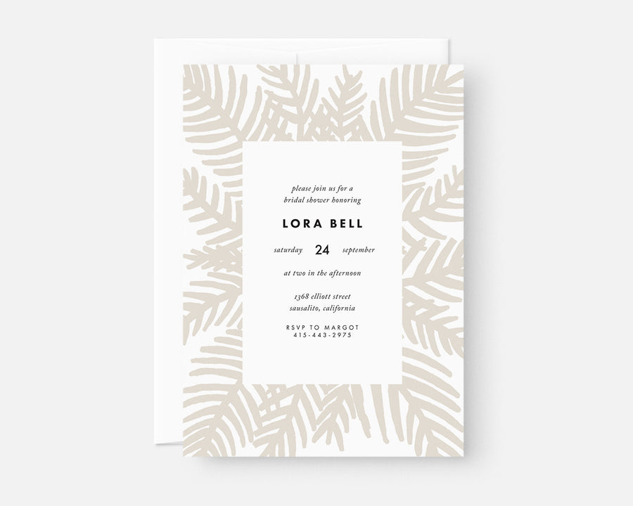 Palm Leaf Invitation - Taupe