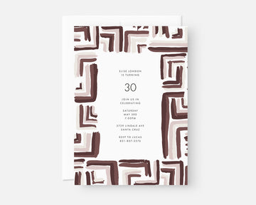 Right Angle Invitation - Burgundy