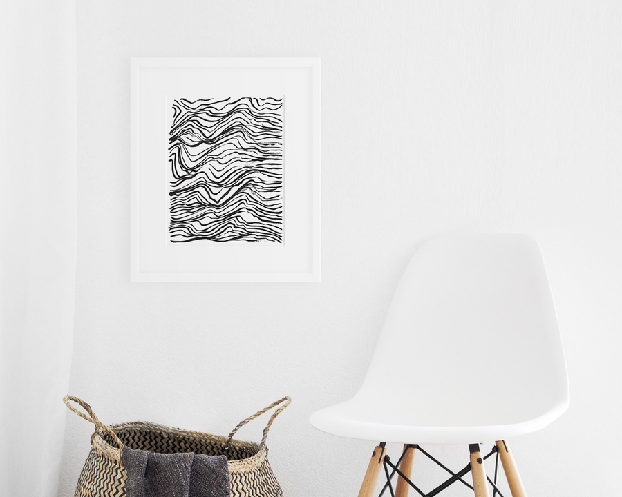 Topography Art Print - Black