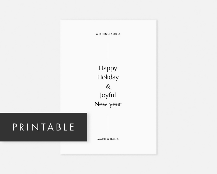 Simple Holiday Card - White [Printable]