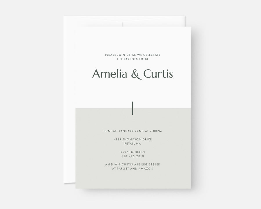 Color Block Invitation - Green