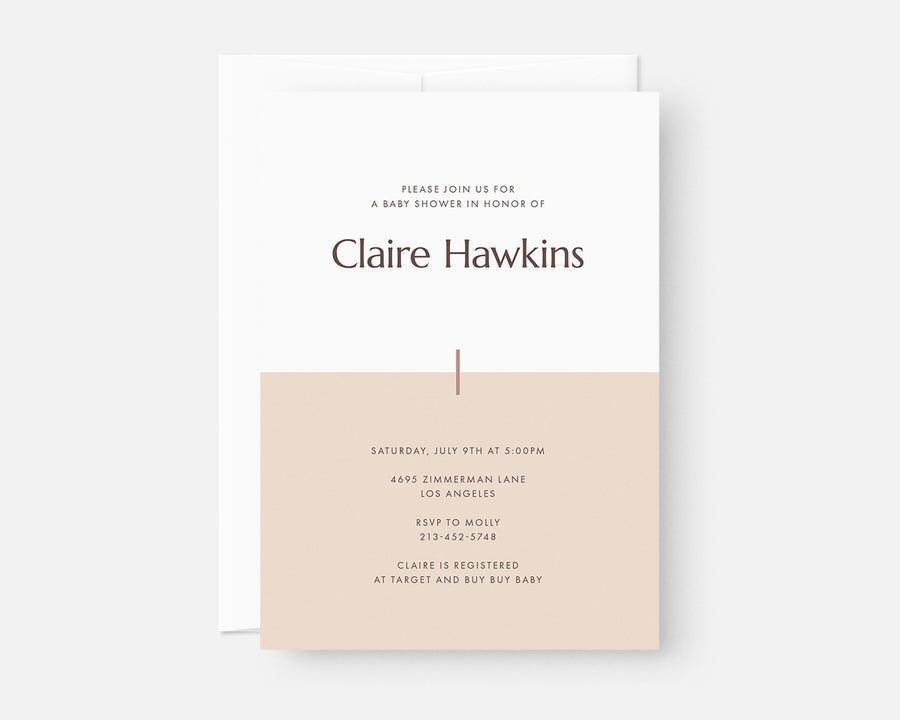 Color Block Invitation - Pink