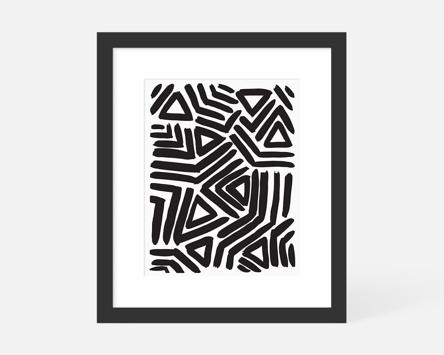 Angular Art Print - Black