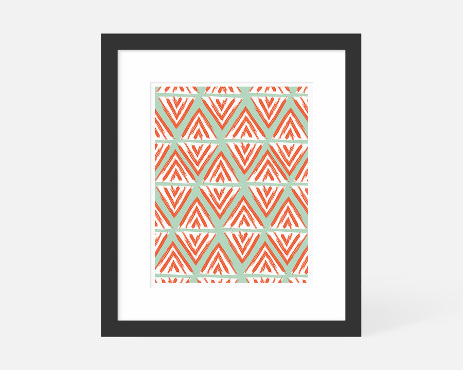 Arrowhead Art Print - Coral