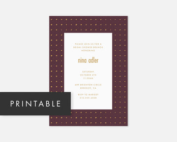 Dots Invitation - Burgundy [Printable]