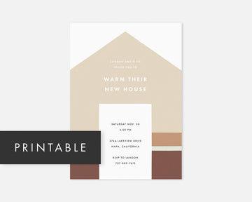 Home Invitation - Tan [Printable]