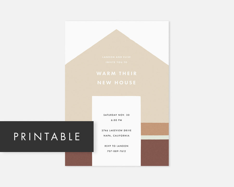Home Invitation - Tan [Printable]