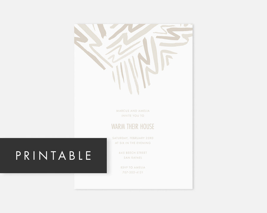 Lightning Invitation - Taupe [Printable]