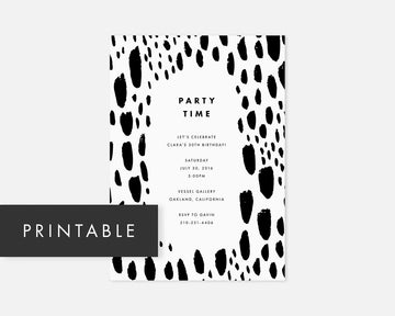 Spotted Invitation - Black [Printable]