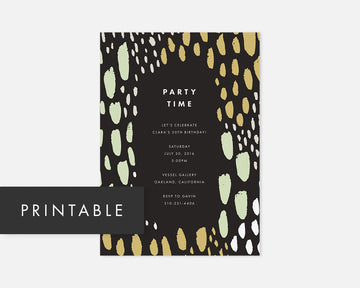 Spotted Invitation - Green [Printable]