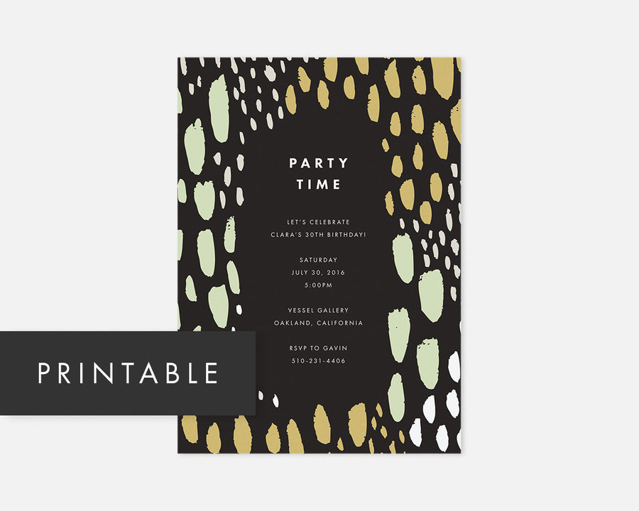 Spotted Invitation - Green [Printable]