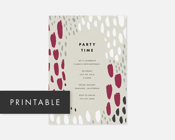 Spotted Invitation - Taupe [Printable]