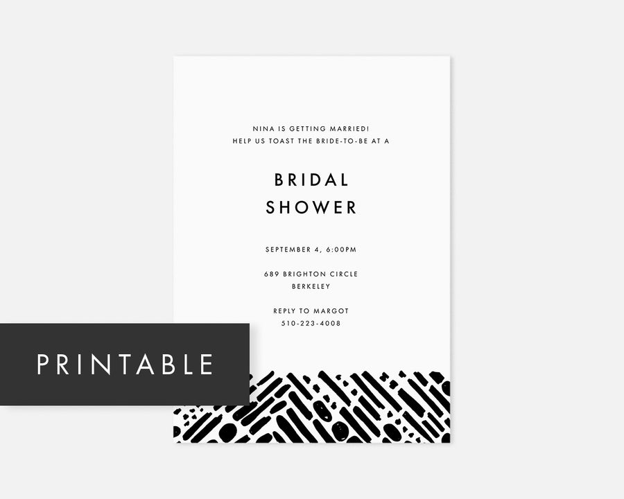 Tunnel Invitation - Black [Printable]