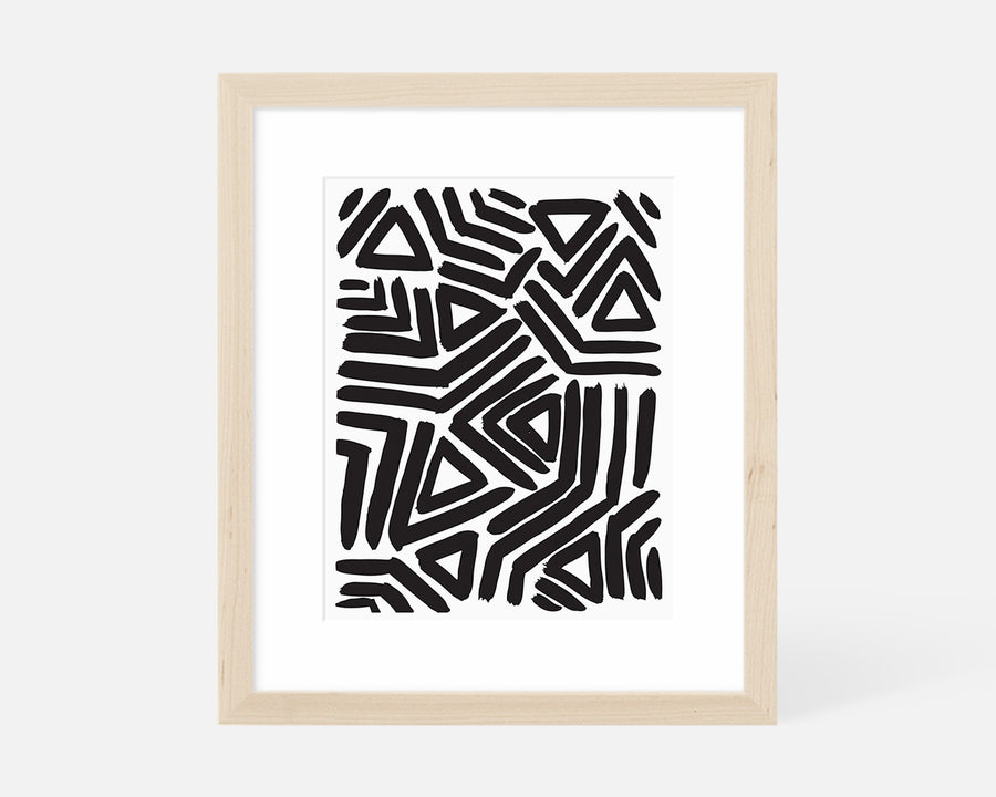 Angular Art Print - Black