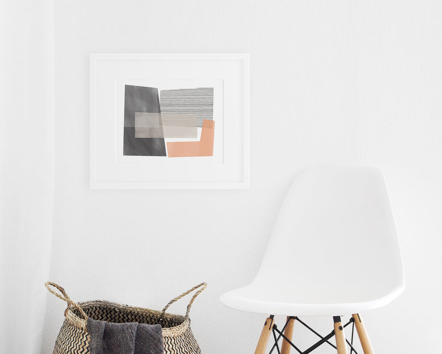 Blocks Art Print - Peach