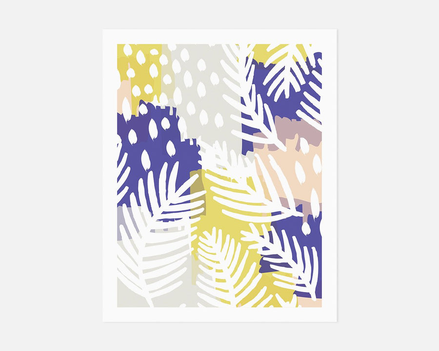 Palm Art Print - Blue