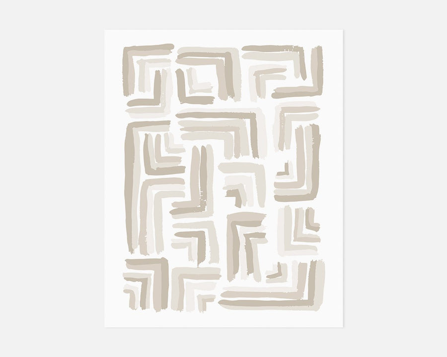 Right Angle Art Print - Taupe