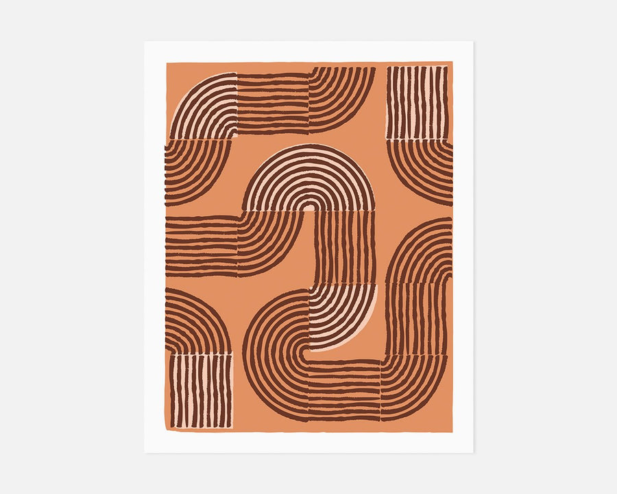 Road Trip Art Print - Orange