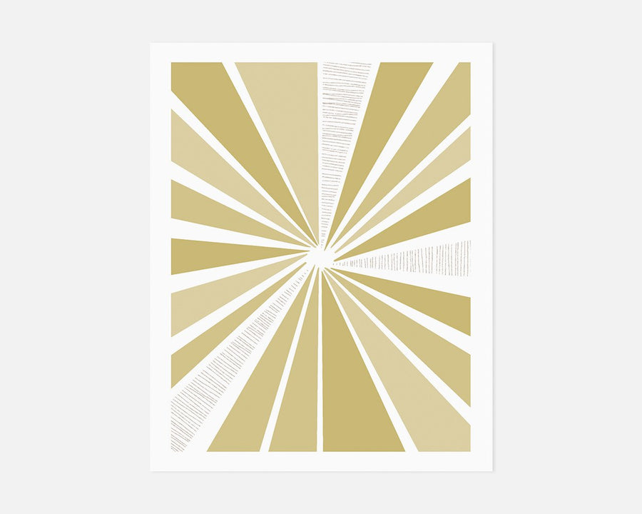 Sunburst Art Print - Yellow