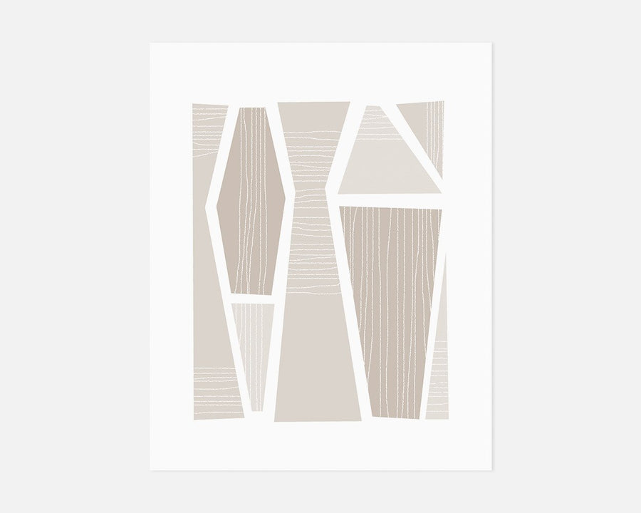 Tangram Art Print - Taupe