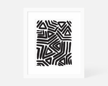 Angular Art Print - Black