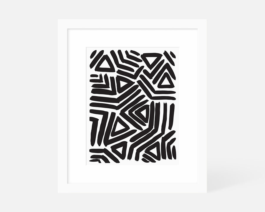 Angular Art Print - Black