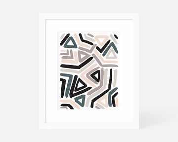 Angular Art Print - Pastel