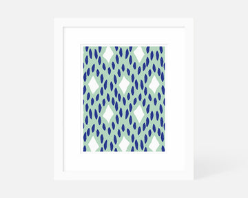 Diamond II Art Print - Blue