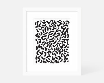 Doodle Art Print - Black