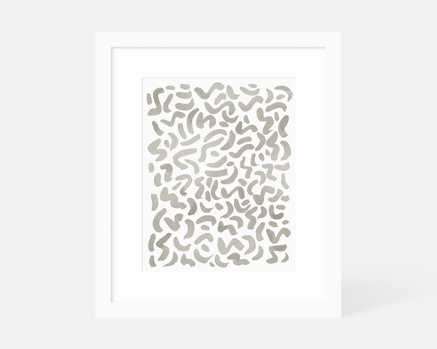 Doodle Art Print - Taupe