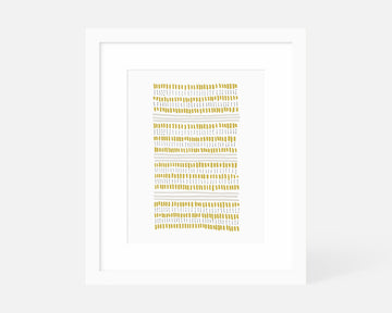 Dots and Dashes Art Print - Yellow