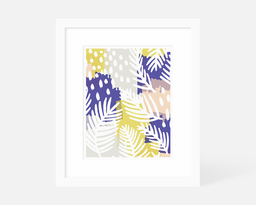 Palm Art Print - Blue