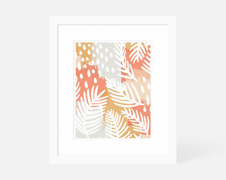 Palm Art Print - Orange