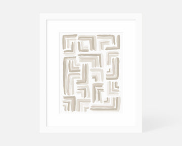 Right Angle Art Print - Taupe